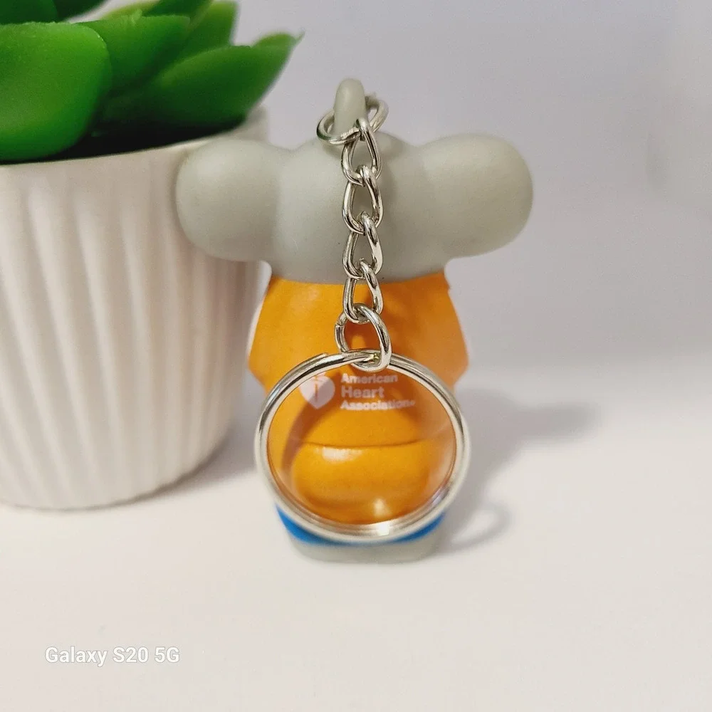 American Heart Association‎ Elephant Keychain Gray Orange Collectible Pre-Owned